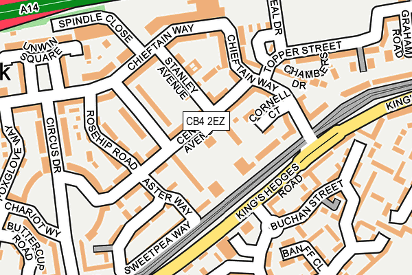 CB4 2EZ map - OS OpenMap – Local (Ordnance Survey)