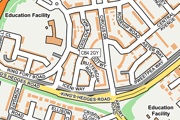 CB4 2GY map - OS OpenMap – Local (Ordnance Survey)