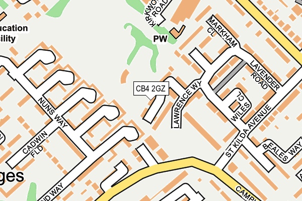 CB4 2GZ map - OS OpenMap – Local (Ordnance Survey)