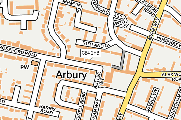 CB4 2HB map - OS OpenMap – Local (Ordnance Survey)