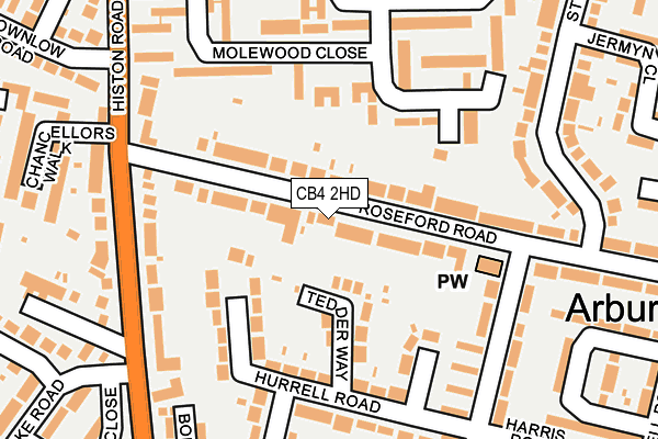 CB4 2HD map - OS OpenMap – Local (Ordnance Survey)