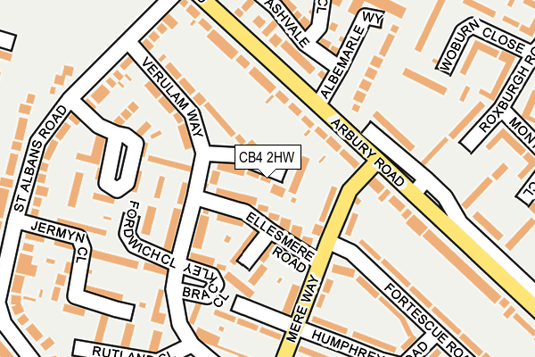 CB4 2HW map - OS OpenMap – Local (Ordnance Survey)
