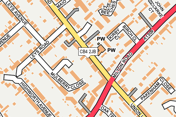 CB4 2JB map - OS OpenMap – Local (Ordnance Survey)