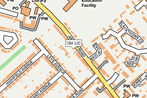 CB4 2JD map - OS OpenMap – Local (Ordnance Survey)
