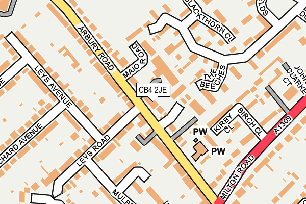 CB4 2JE map - OS OpenMap – Local (Ordnance Survey)