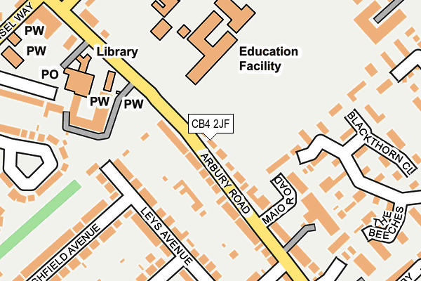 CB4 2JF map - OS OpenMap – Local (Ordnance Survey)