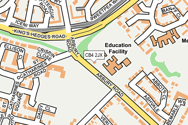 CB4 2JX map - OS OpenMap – Local (Ordnance Survey)