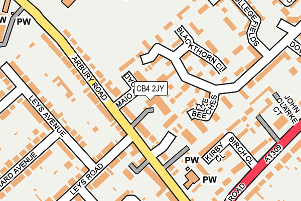 CB4 2JY map - OS OpenMap – Local (Ordnance Survey)