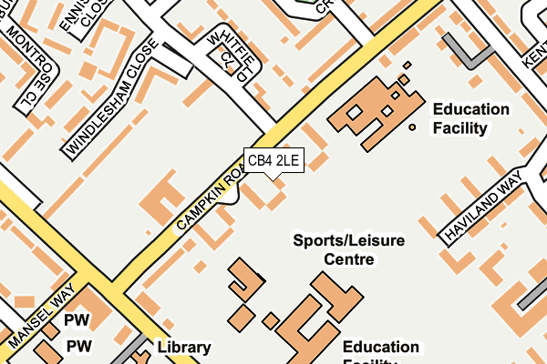 CB4 2LE map - OS OpenMap – Local (Ordnance Survey)