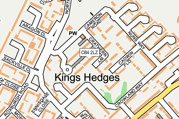 CB4 2LZ map - OS OpenMap – Local (Ordnance Survey)