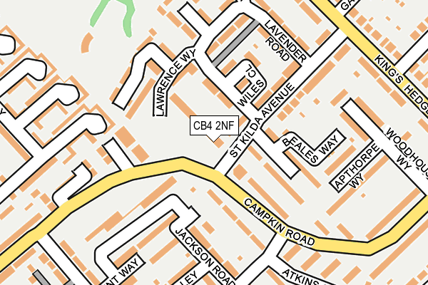 CB4 2NF map - OS OpenMap – Local (Ordnance Survey)