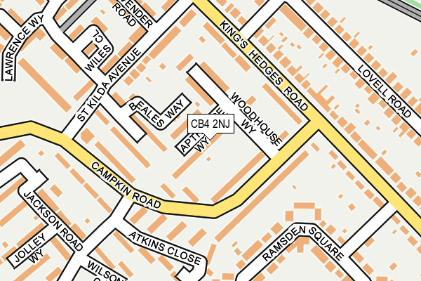CB4 2NJ map - OS OpenMap – Local (Ordnance Survey)
