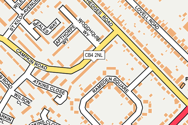 CB4 2NL map - OS OpenMap – Local (Ordnance Survey)