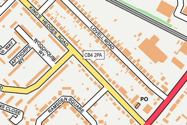 CB4 2PA map - OS OpenMap – Local (Ordnance Survey)