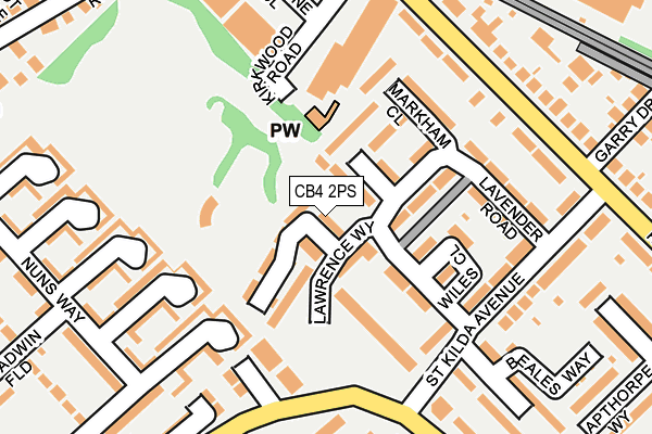 CB4 2PS map - OS OpenMap – Local (Ordnance Survey)
