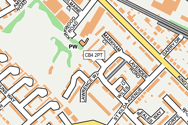 CB4 2PT map - OS OpenMap – Local (Ordnance Survey)