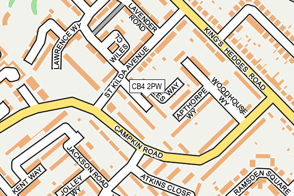 CB4 2PW map - OS OpenMap – Local (Ordnance Survey)