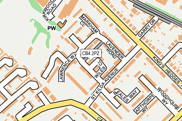 CB4 2PZ map - OS OpenMap – Local (Ordnance Survey)