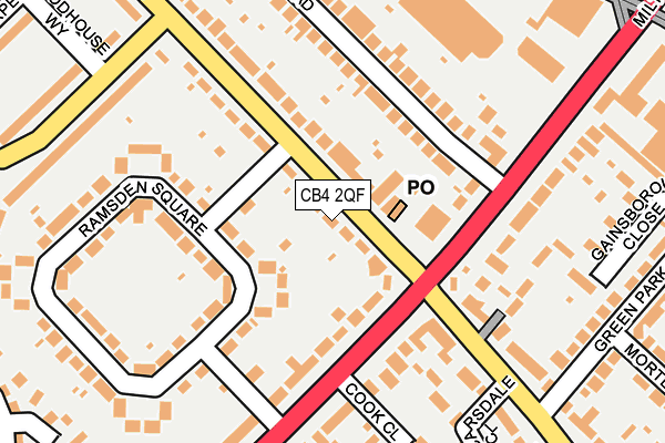 CB4 2QF map - OS OpenMap – Local (Ordnance Survey)