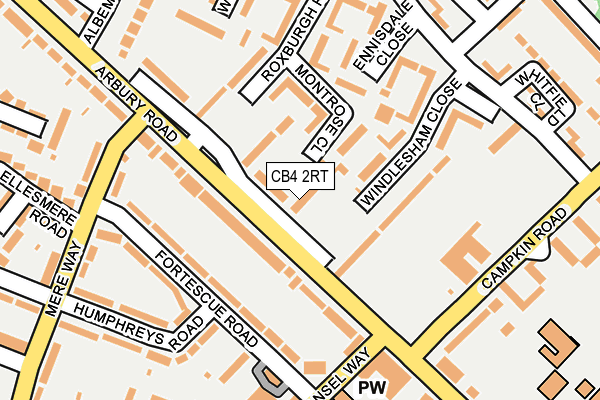 CB4 2RT map - OS OpenMap – Local (Ordnance Survey)
