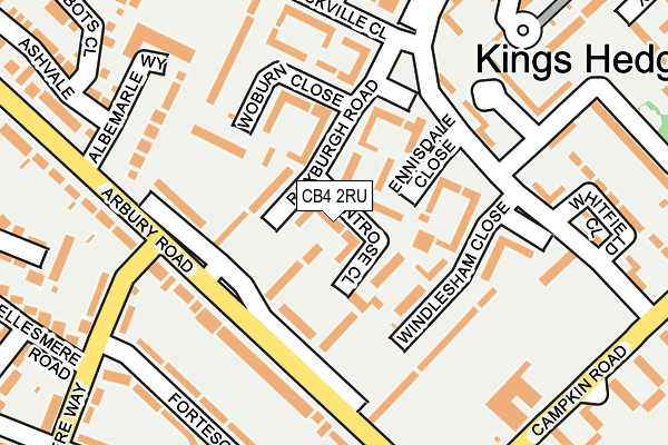 CB4 2RU map - OS OpenMap – Local (Ordnance Survey)