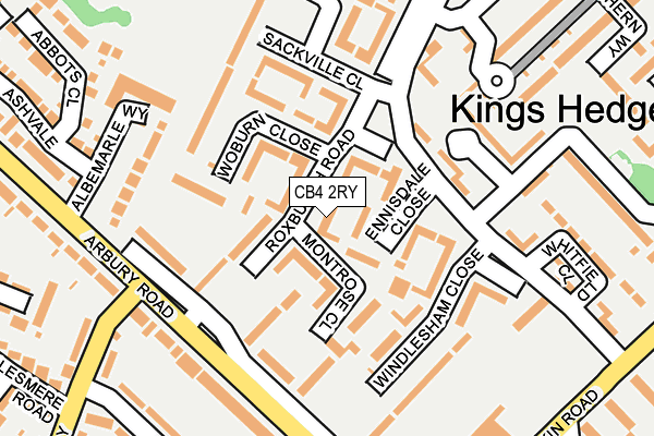 CB4 2RY map - OS OpenMap – Local (Ordnance Survey)
