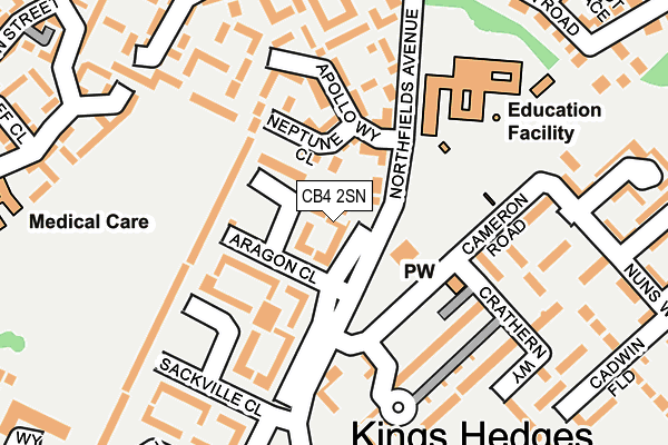 CB4 2SN map - OS OpenMap – Local (Ordnance Survey)