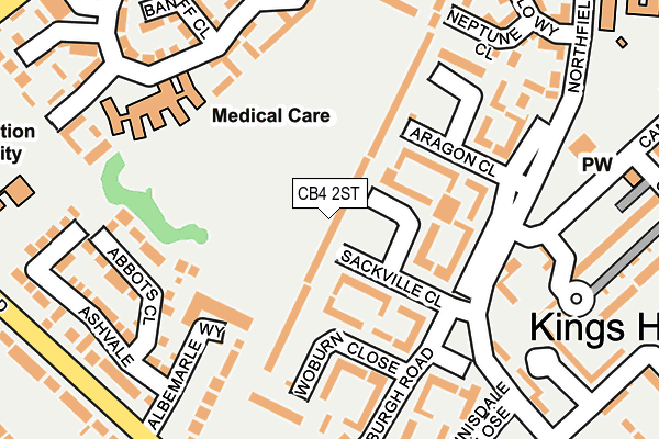 CB4 2ST map - OS OpenMap – Local (Ordnance Survey)