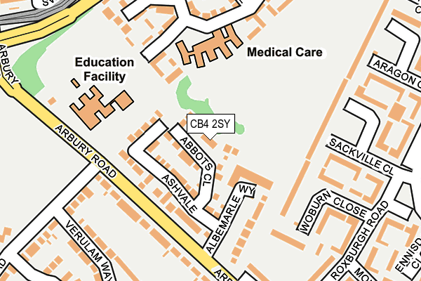 CB4 2SY map - OS OpenMap – Local (Ordnance Survey)