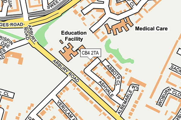 CB4 2TA map - OS OpenMap – Local (Ordnance Survey)