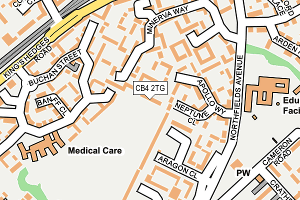 CB4 2TG map - OS OpenMap – Local (Ordnance Survey)