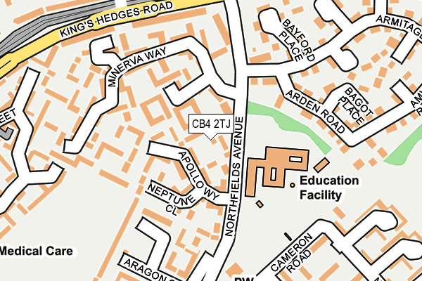 CB4 2TJ map - OS OpenMap – Local (Ordnance Survey)