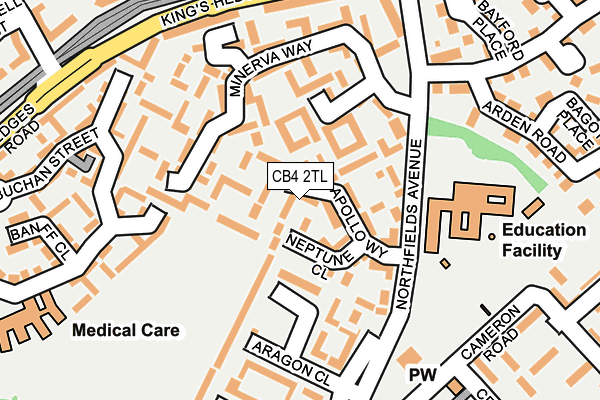 CB4 2TL map - OS OpenMap – Local (Ordnance Survey)