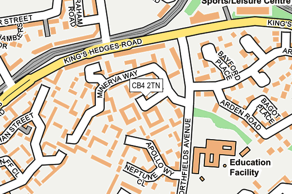 CB4 2TN map - OS OpenMap – Local (Ordnance Survey)