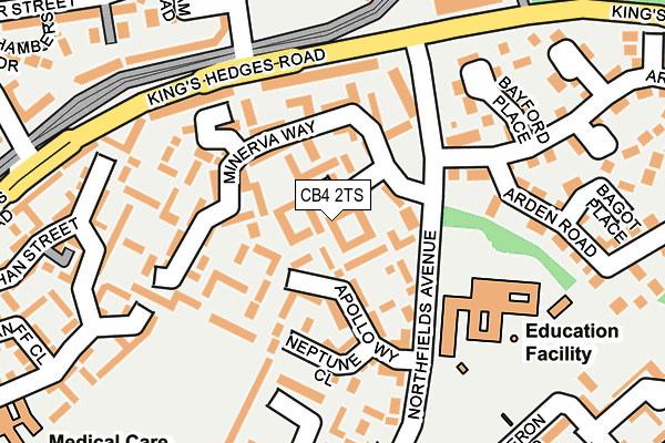 CB4 2TS map - OS OpenMap – Local (Ordnance Survey)