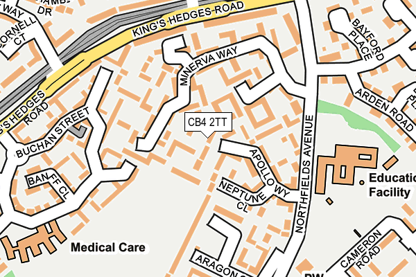 CB4 2TT map - OS OpenMap – Local (Ordnance Survey)