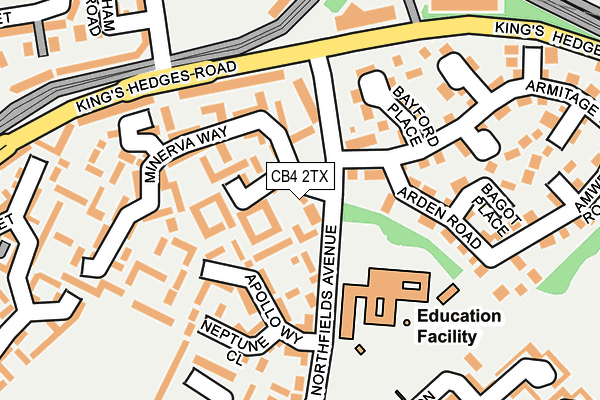 CB4 2TX map - OS OpenMap – Local (Ordnance Survey)