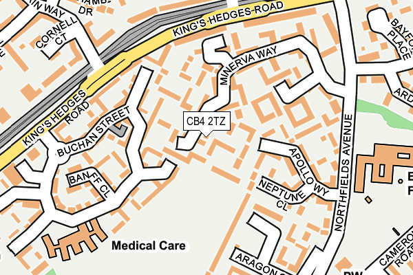 CB4 2TZ map - OS OpenMap – Local (Ordnance Survey)