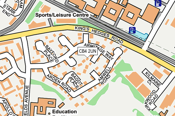 CB4 2UN map - OS OpenMap – Local (Ordnance Survey)