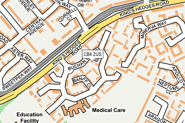 CB4 2US map - OS OpenMap – Local (Ordnance Survey)