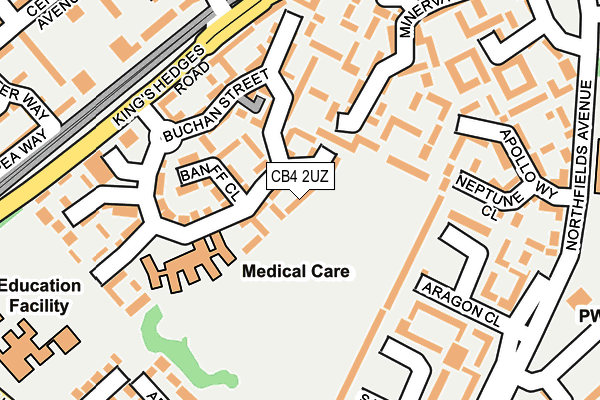 CB4 2UZ map - OS OpenMap – Local (Ordnance Survey)