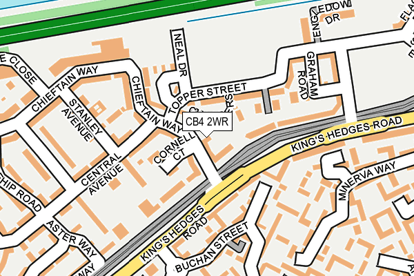 CB4 2WR map - OS OpenMap – Local (Ordnance Survey)