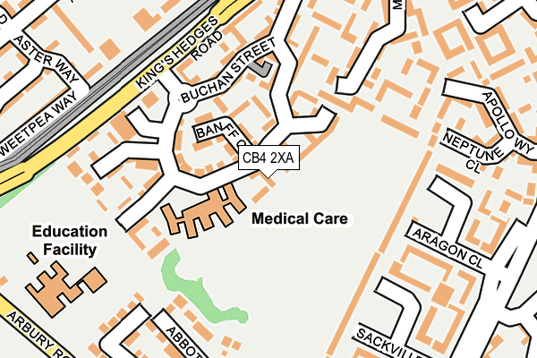 CB4 2XA map - OS OpenMap – Local (Ordnance Survey)