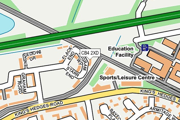 CB4 2XD map - OS OpenMap – Local (Ordnance Survey)