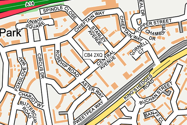 CB4 2XQ map - OS OpenMap – Local (Ordnance Survey)