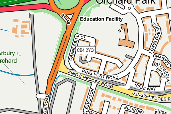 CB4 2YQ map - OS OpenMap – Local (Ordnance Survey)