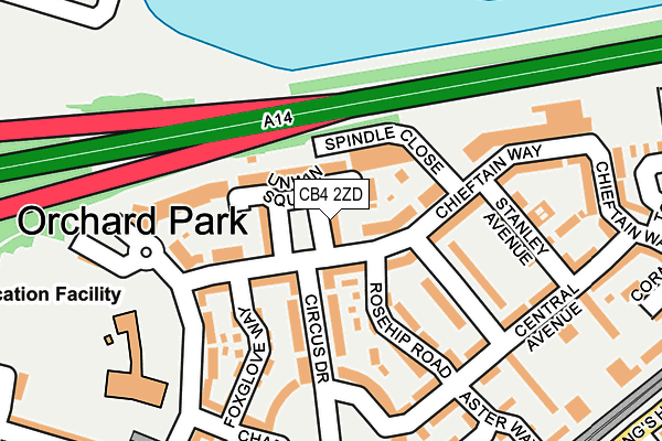 CB4 2ZD map - OS OpenMap – Local (Ordnance Survey)