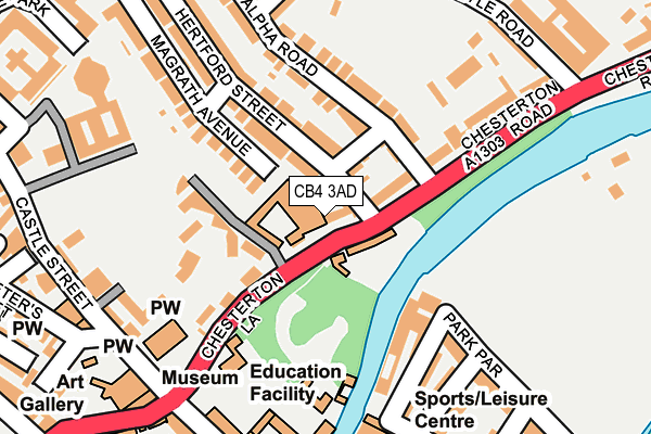 CB4 3AD map - OS OpenMap – Local (Ordnance Survey)