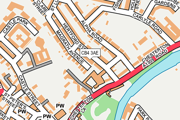 CB4 3AE map - OS OpenMap – Local (Ordnance Survey)