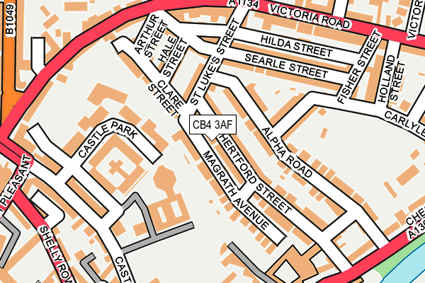 CB4 3AF map - OS OpenMap – Local (Ordnance Survey)